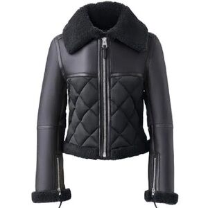Mackage TULIP Black Sheepskin, luxe shearling trim 
Diamond Quilted Pattern